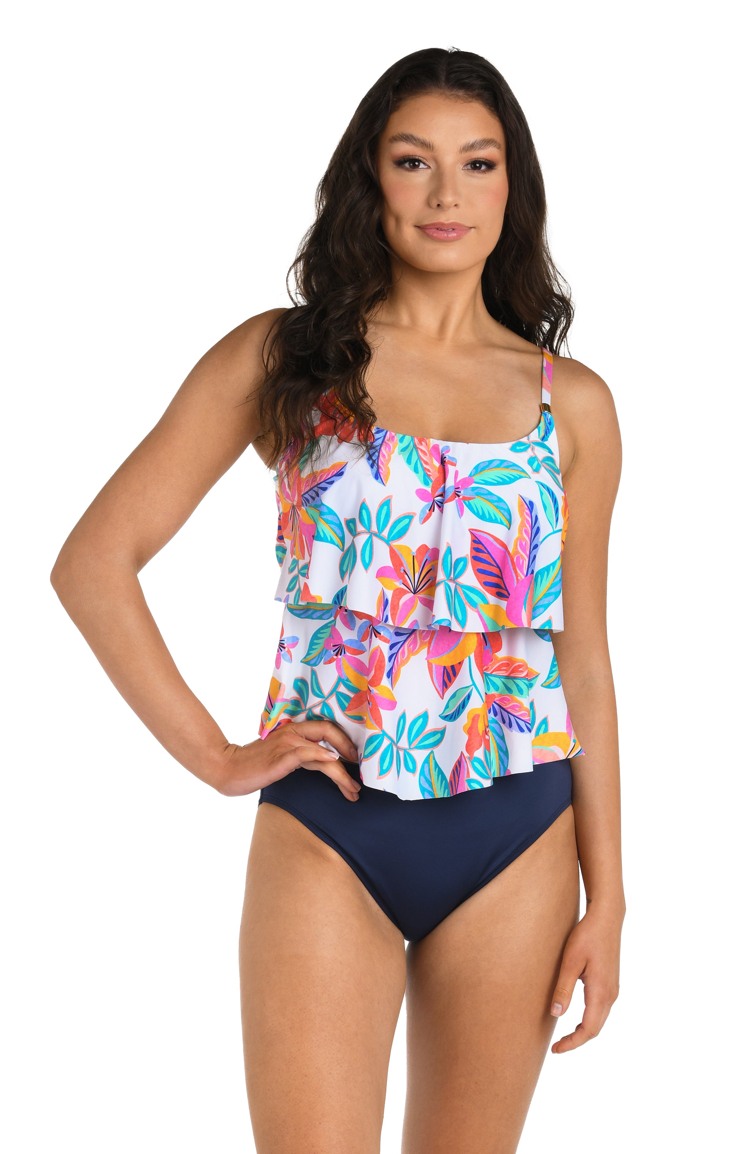 24th & Ocean Francesca Tropical Two Tiered Tankini Top
