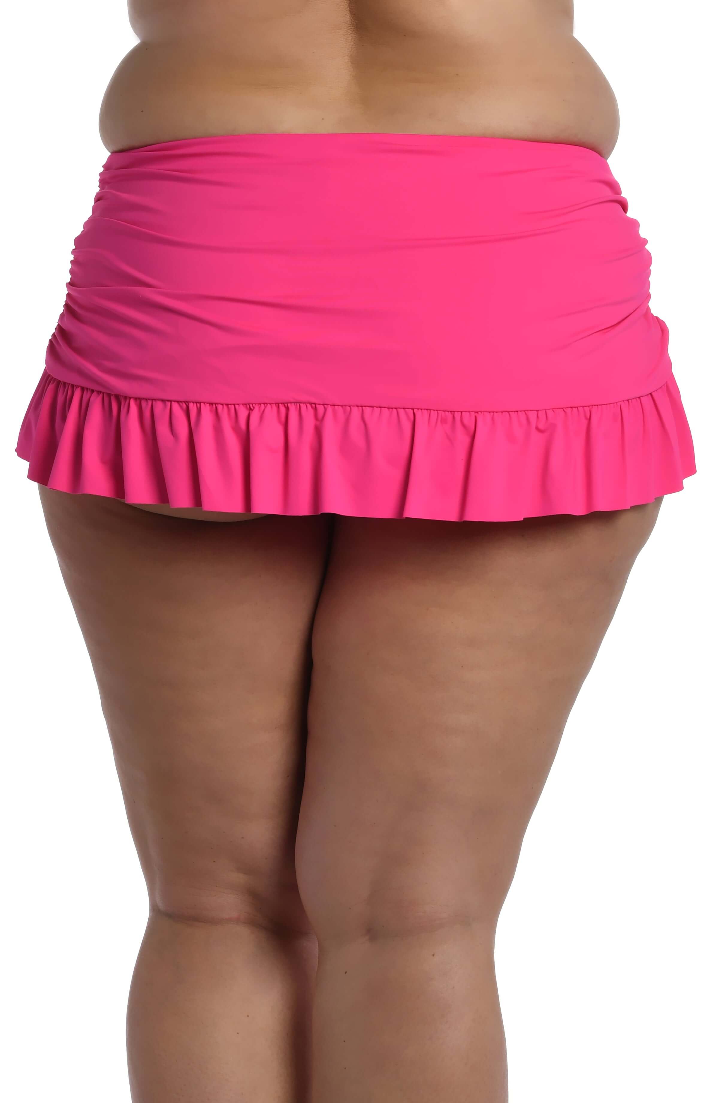 Island Goddess Ruffle Skirted Bottom - Pop Pink - FINAL SALE