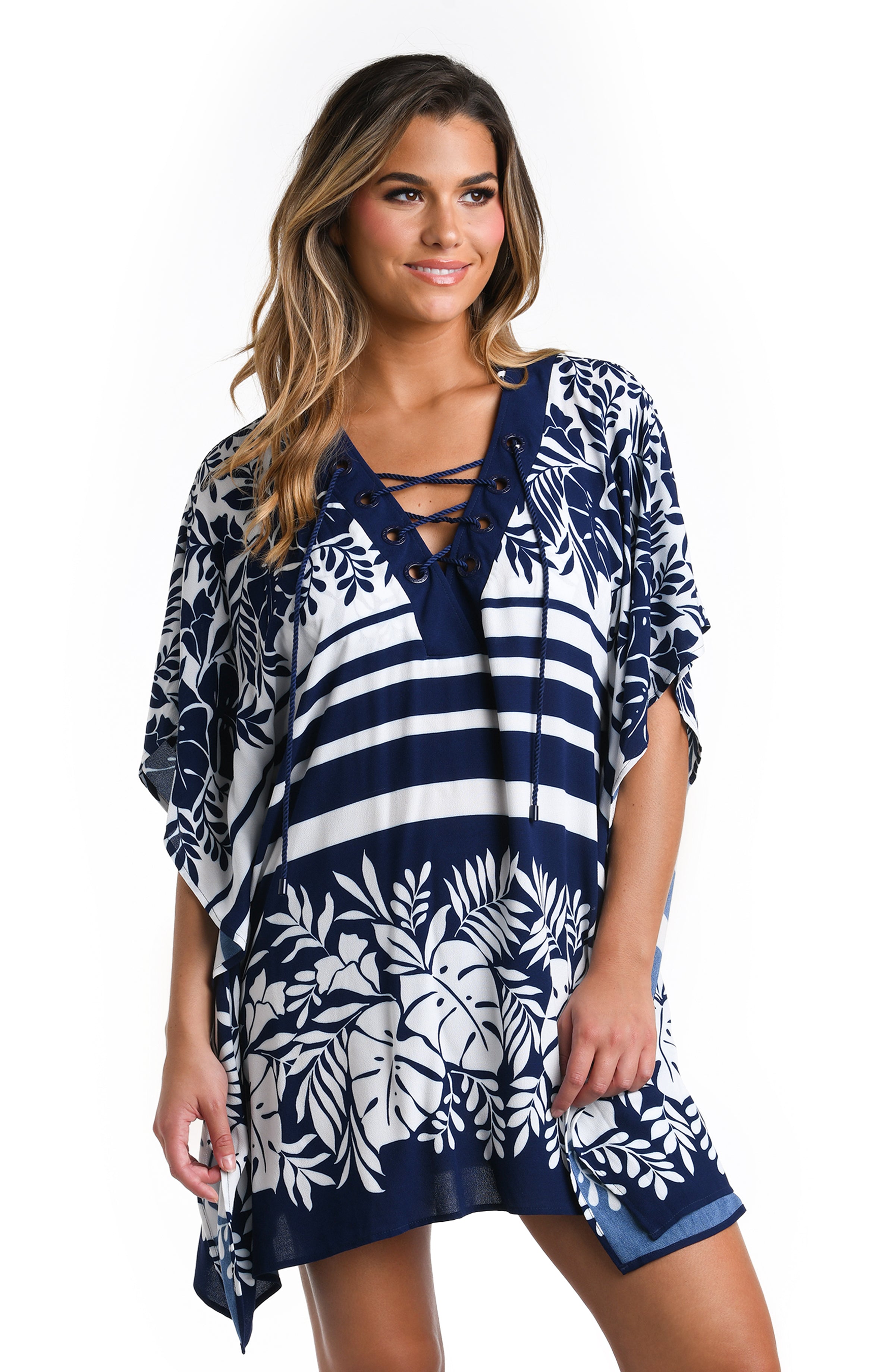 Beach Bungalow Lace Front Caftan Cover Up - FINAL SALE