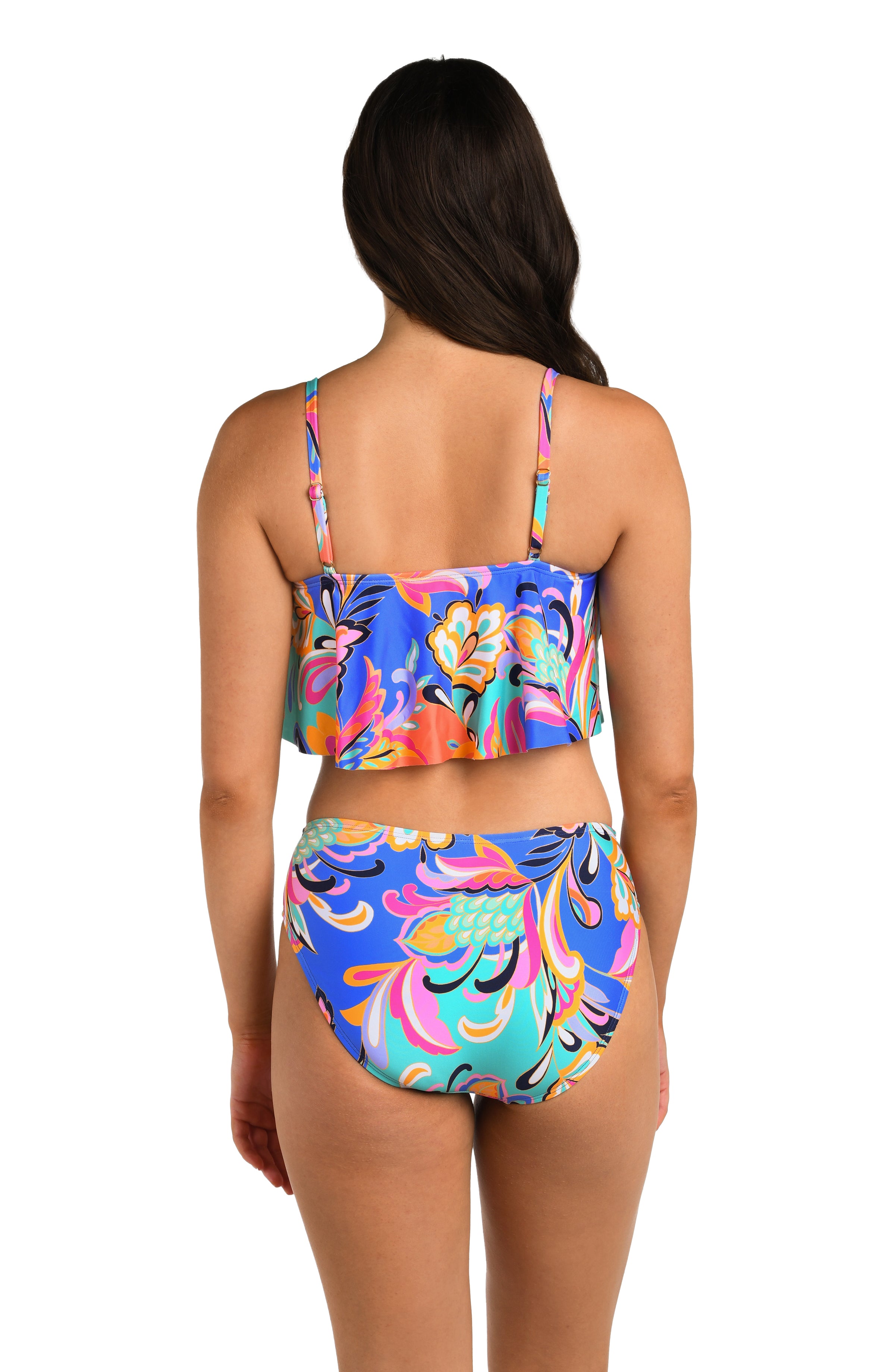 24th & Ocean Prima Paisley Mid Waist Bikini Bottom