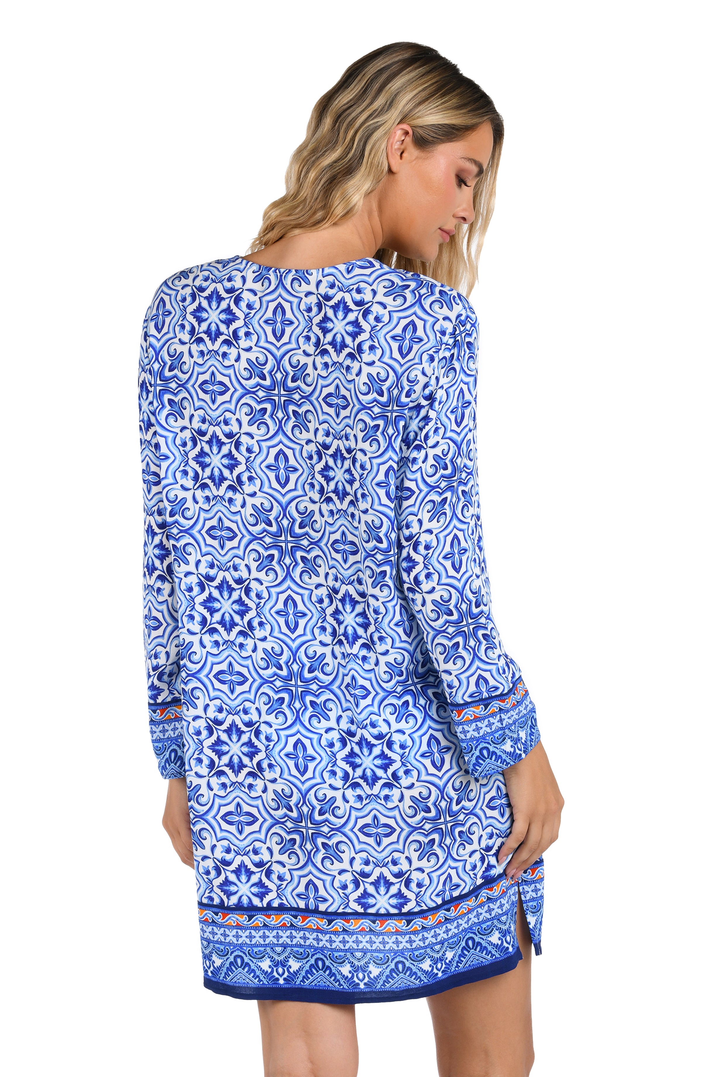 Alboran Sea Lace Up V-Neck Tunic Cover Up
