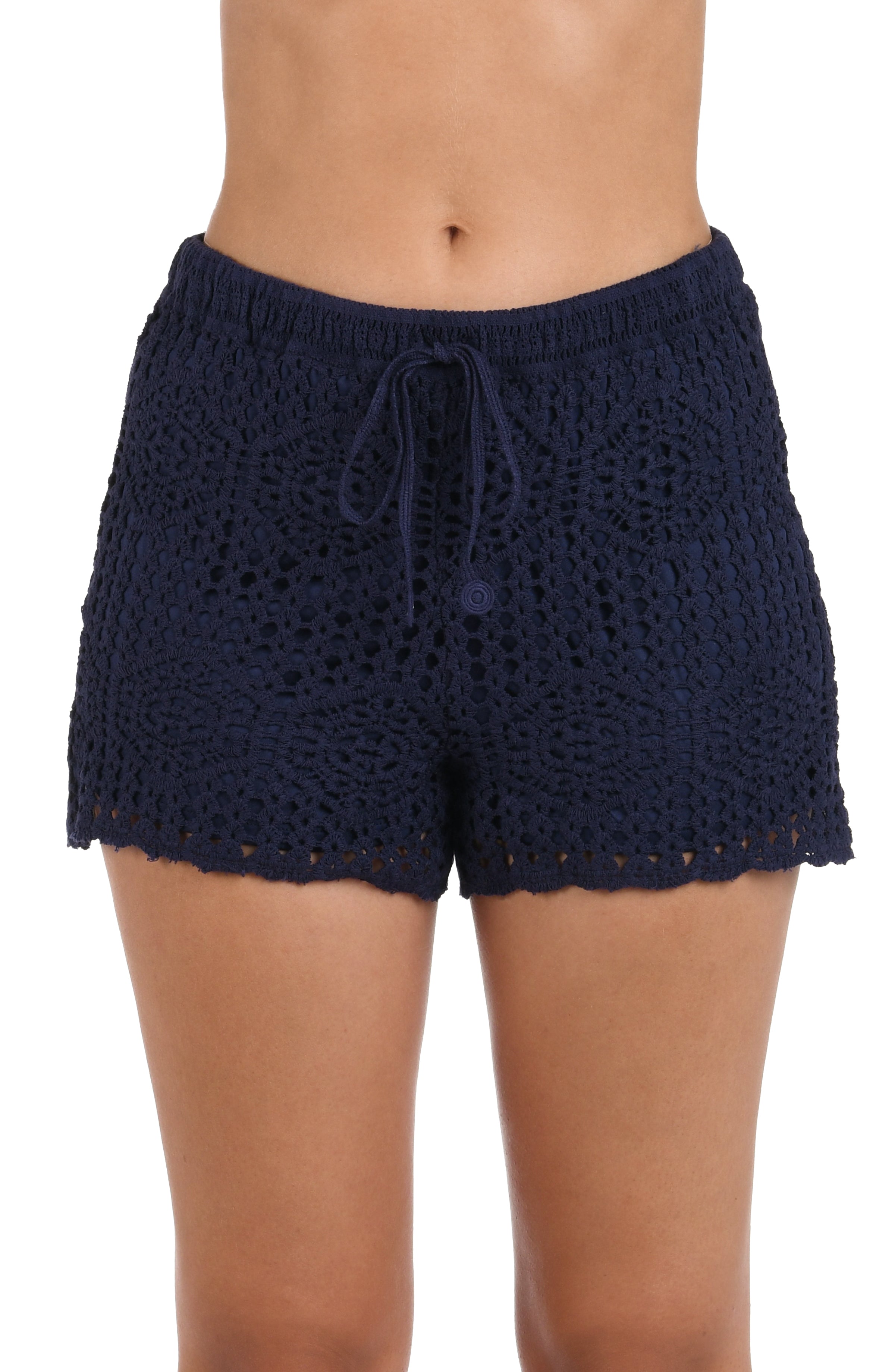Waverly Covers Crochet Beach Shorts - Indigo