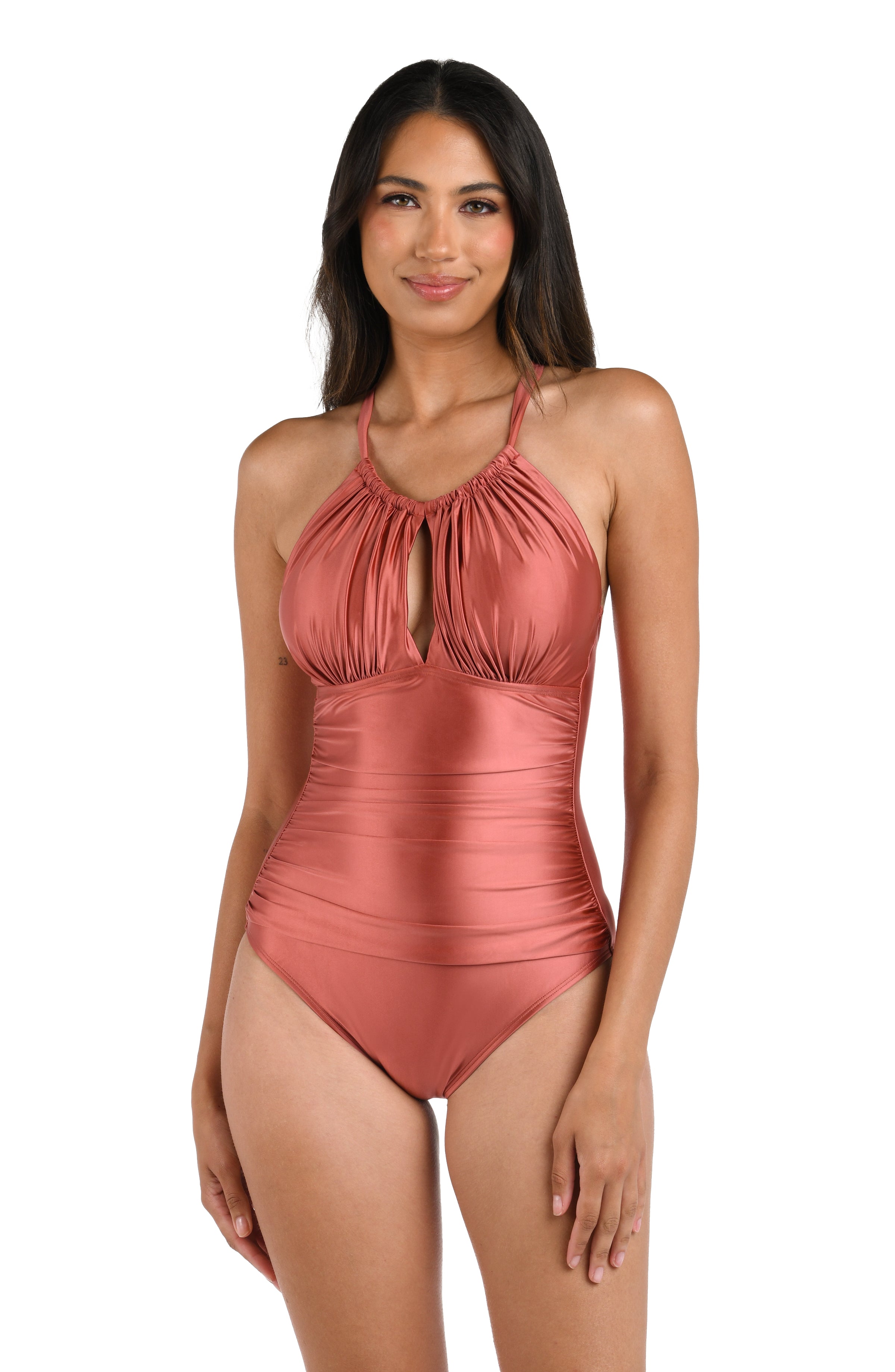 Earth Goddess High Neck Keyhole One Piece - Sienna