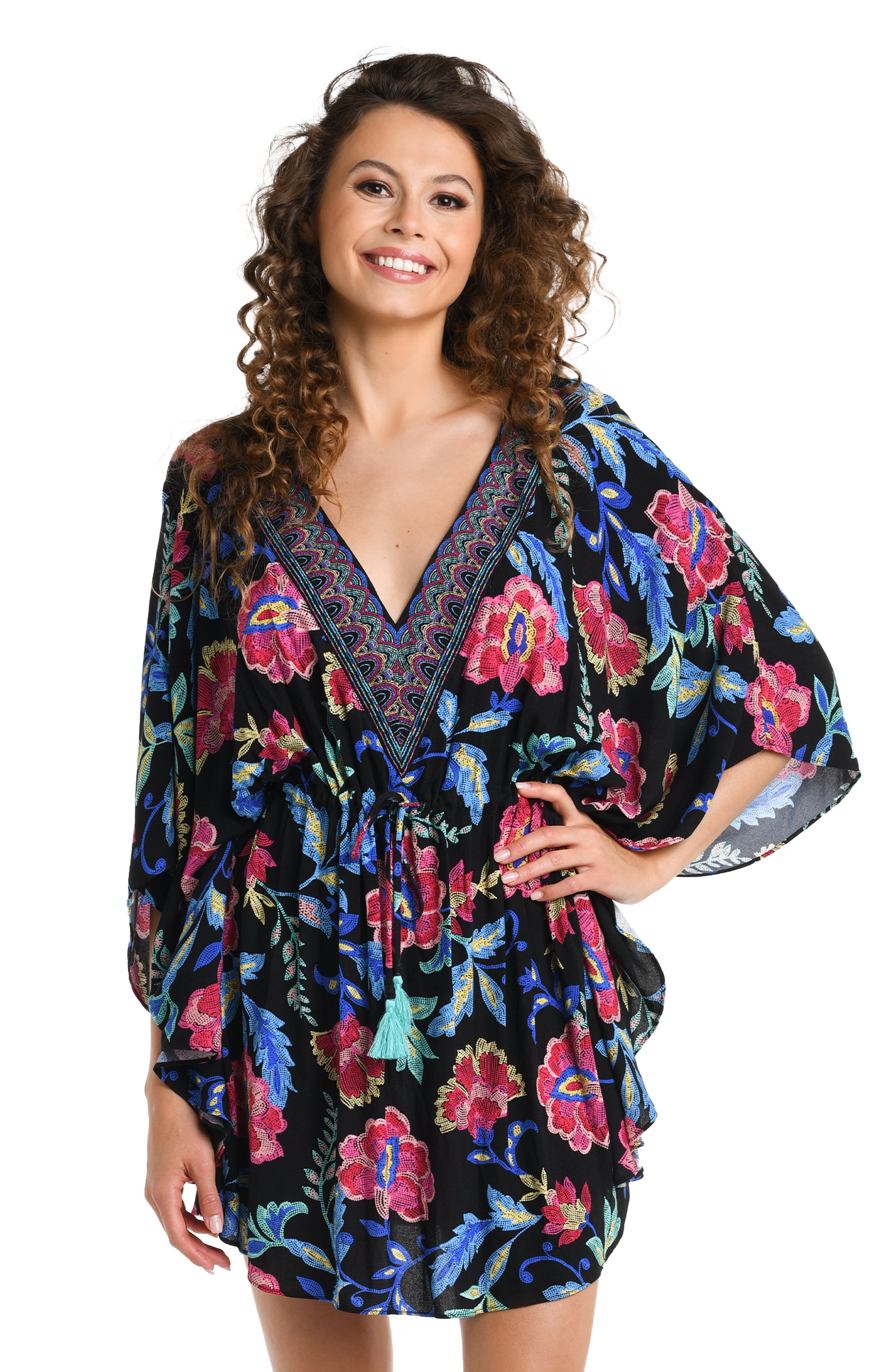Midnight Magic V-Neck Caftan Cover Up - FINAL SALE