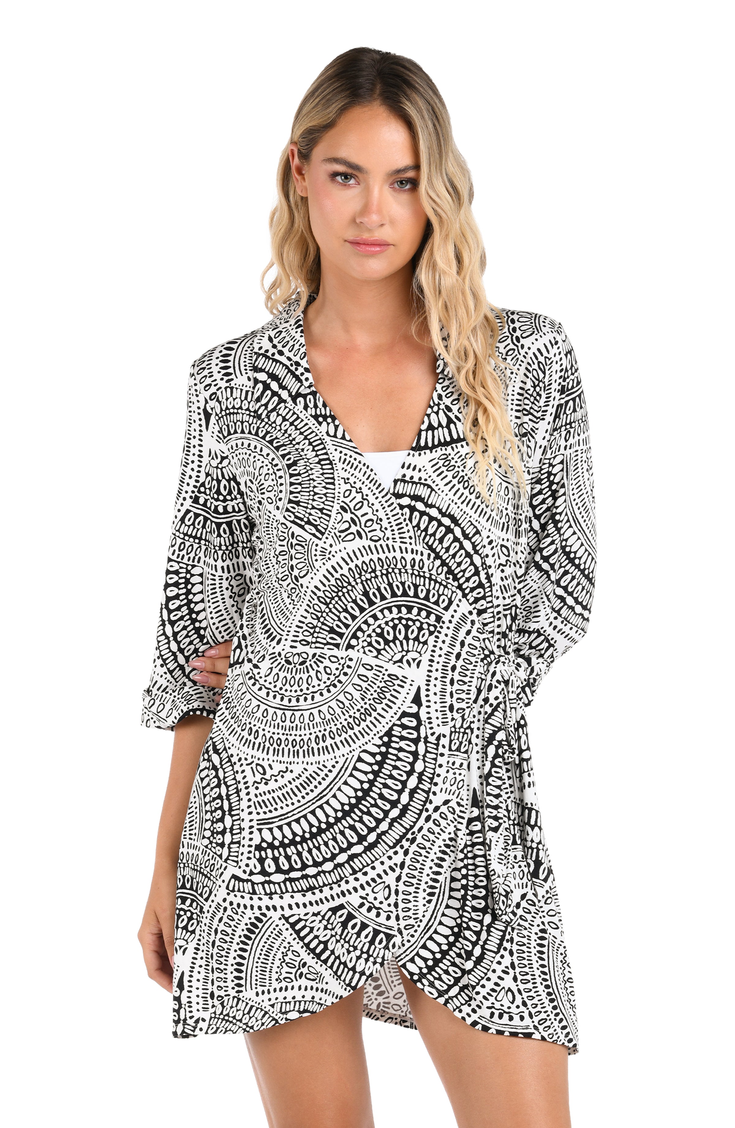 Dream Catcher Wrap Shirt Dress Cover Up