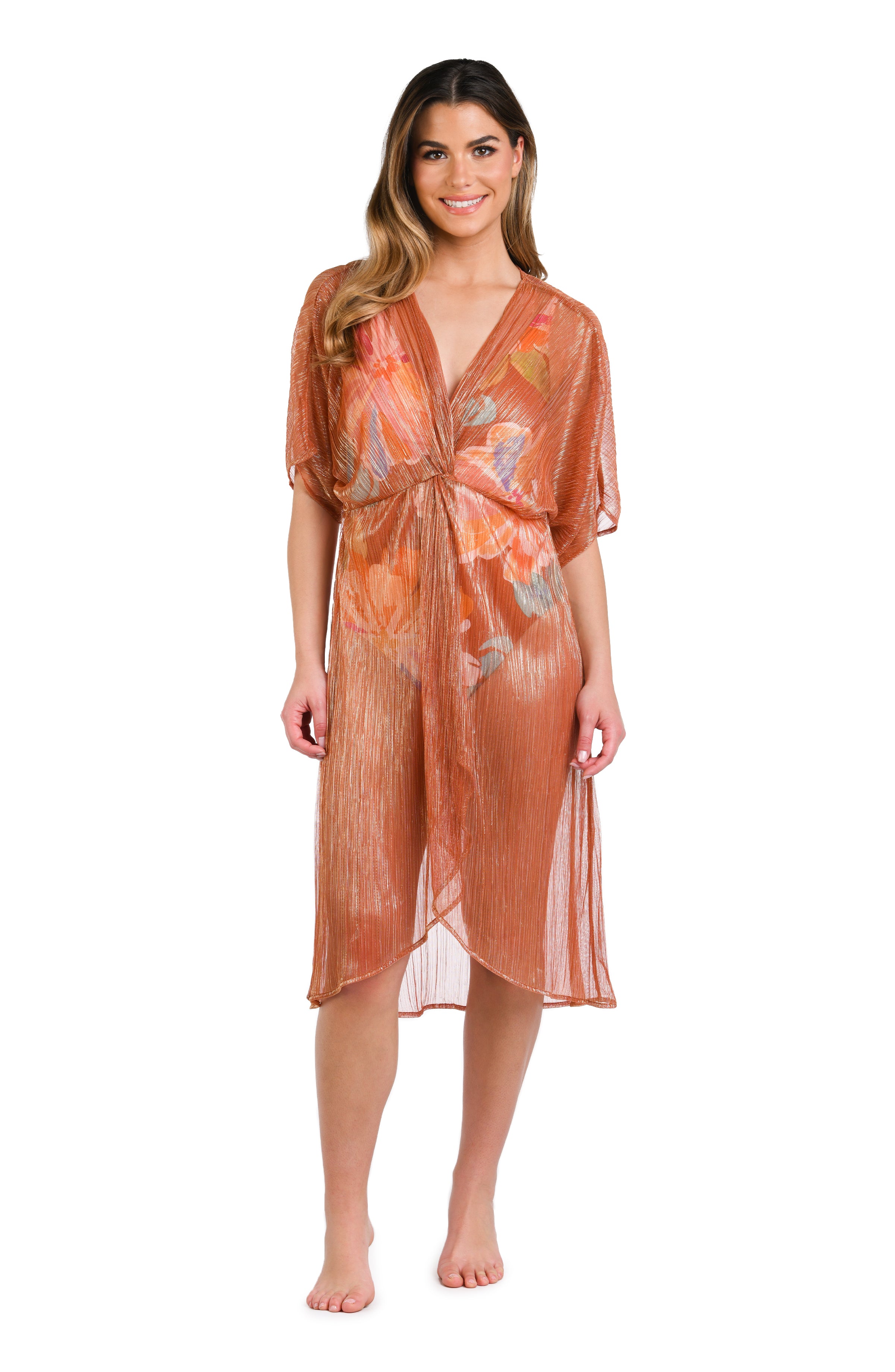 Golden Hour Twist Wrap Midi Dress Cover Up - FINAL SALE
