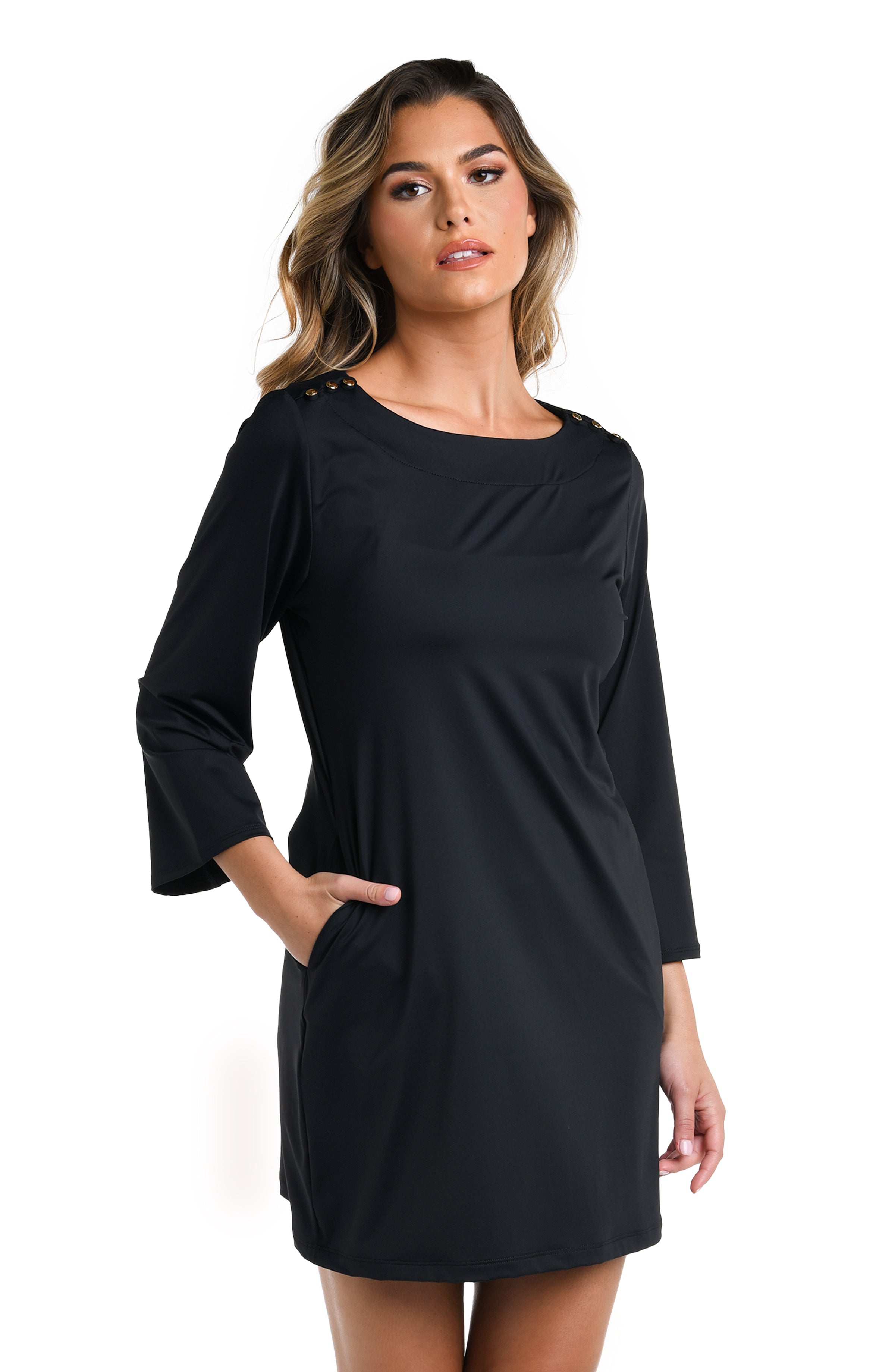 Slinky Jersey Boat Neck Tunic Cover Up - FINAL SALE