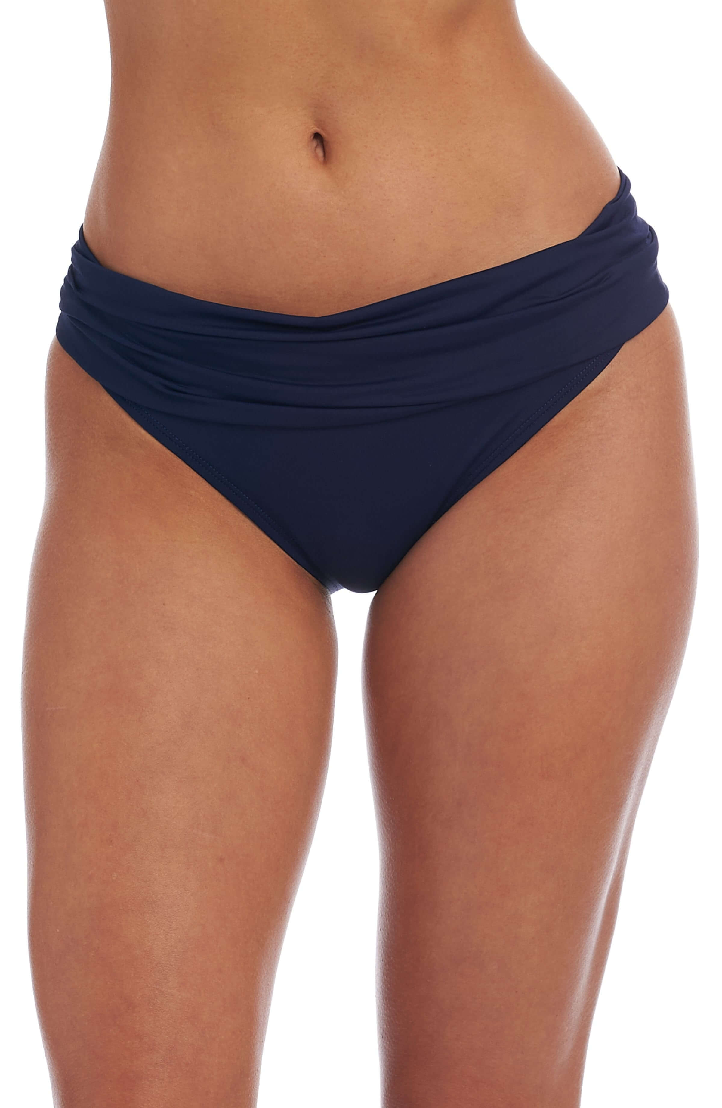 Island Goddess Ruched Band Hipster Bottom - Indigo