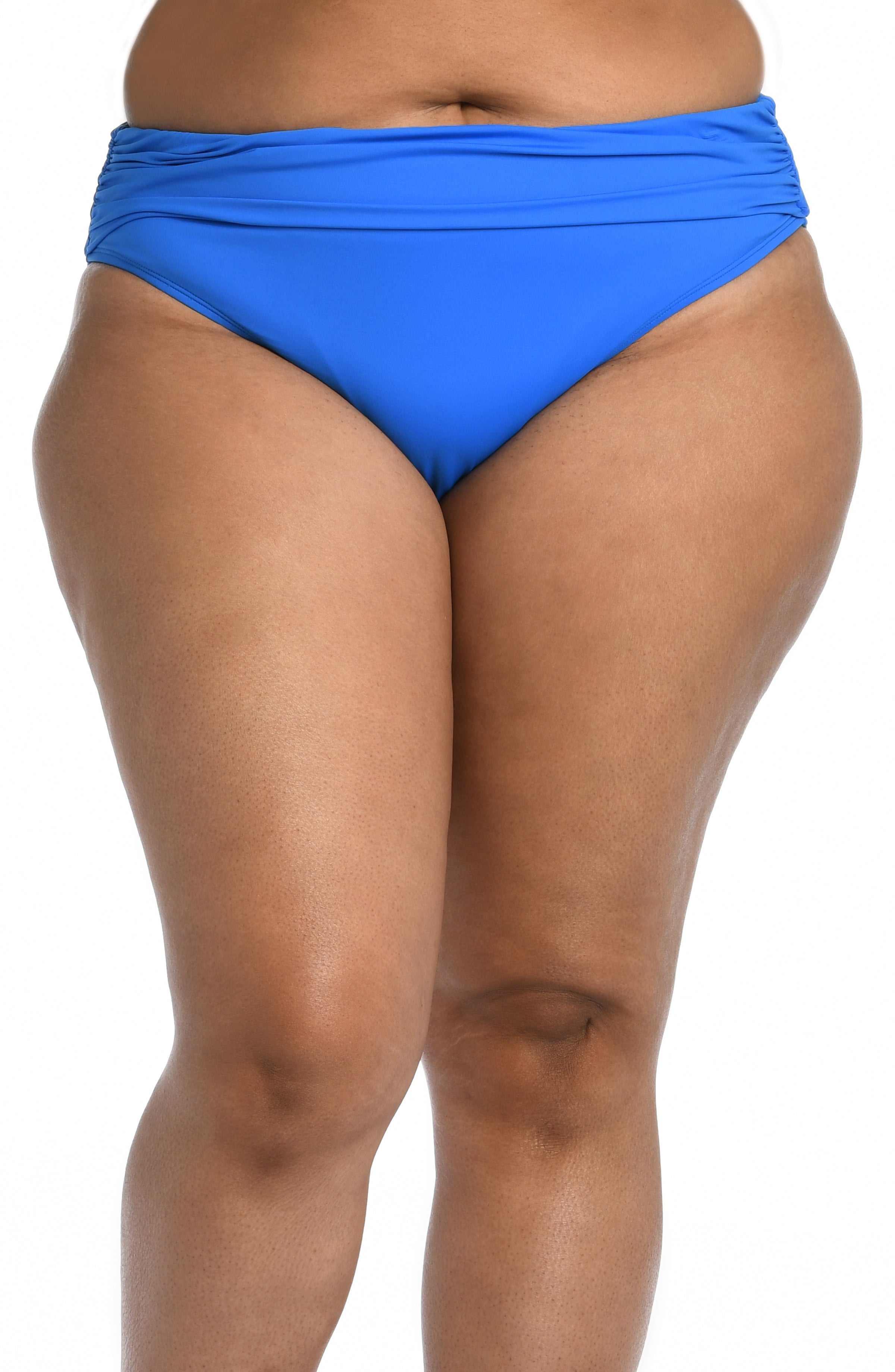 Island Goddess Ruched Band Hipster Bottom - Capri Blue - FINAL SALE